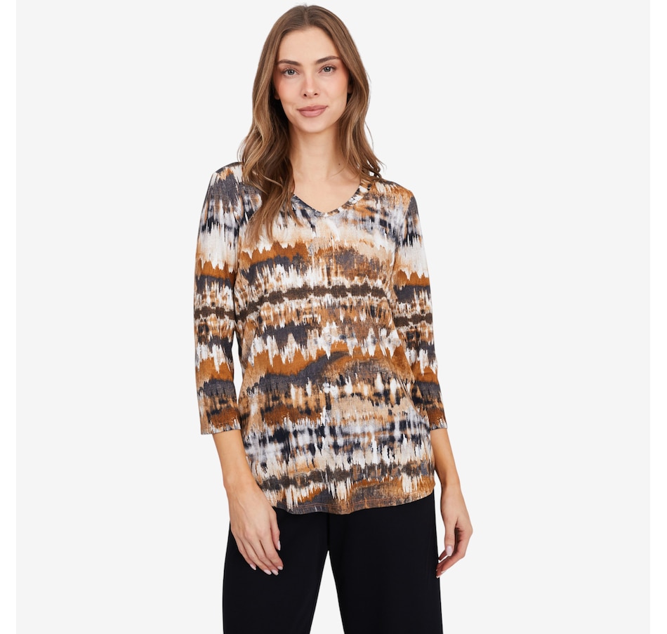 Image 104395_BLT.jpg, Product 104-395 / Price $69.99, Mr. Max Carla Viscose Print V-Neck Top from Mr. Max on TSC.ca's Fashion department