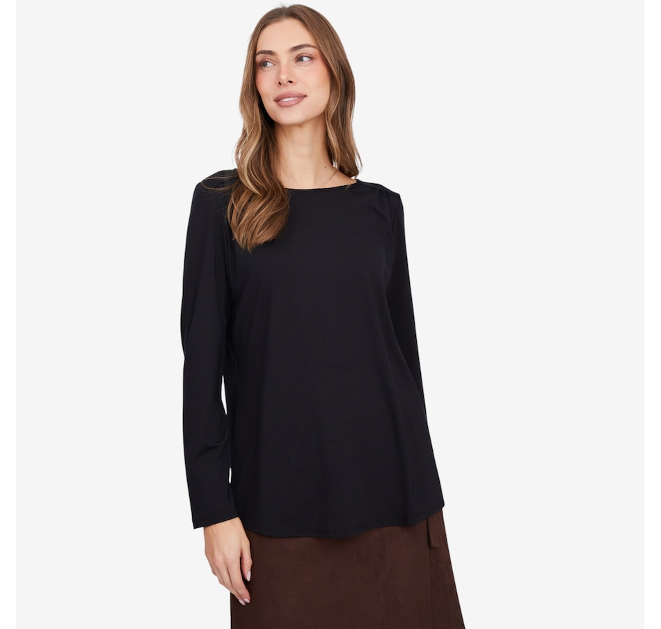 Image 104396_BLK.jpg, Product 104-396 / Price $59.99, Mr. Max Ultra Modal Essential Top with Shirring Detail from Mr. Max on TSC.ca's Fashion department