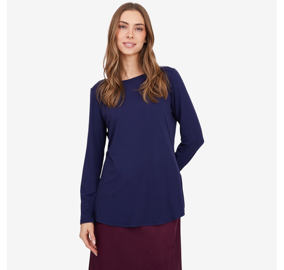 Image 104396_EVEBL.jpg, Product 104-396 / Price $59.99, Mr. Max Ultra Modal Essential Top with Shirring Detail from Mr. Max on TSC.ca's Fashion department