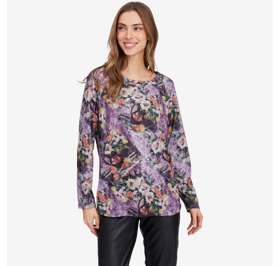 Image 104398_PUMU.jpg, Product 104-398 / Price $79.99, Mr. Max Omega Print Top with Button Detail from Mr. Max on TSC.ca's Fashion department