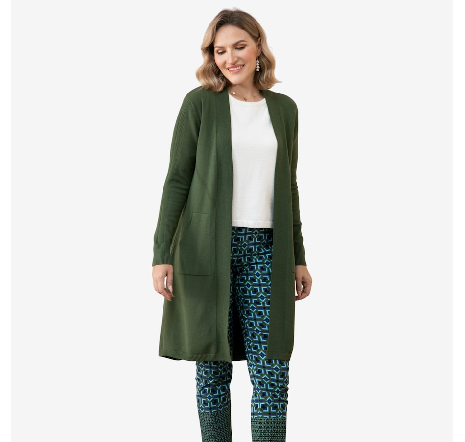 Image 104402_OLI.jpg, Product 104-402 / Price $109.99, Orange Fashion Village Long Cardigan with Front Patch Pockets from Orange Fashion Village on TSC.ca's Fashion department