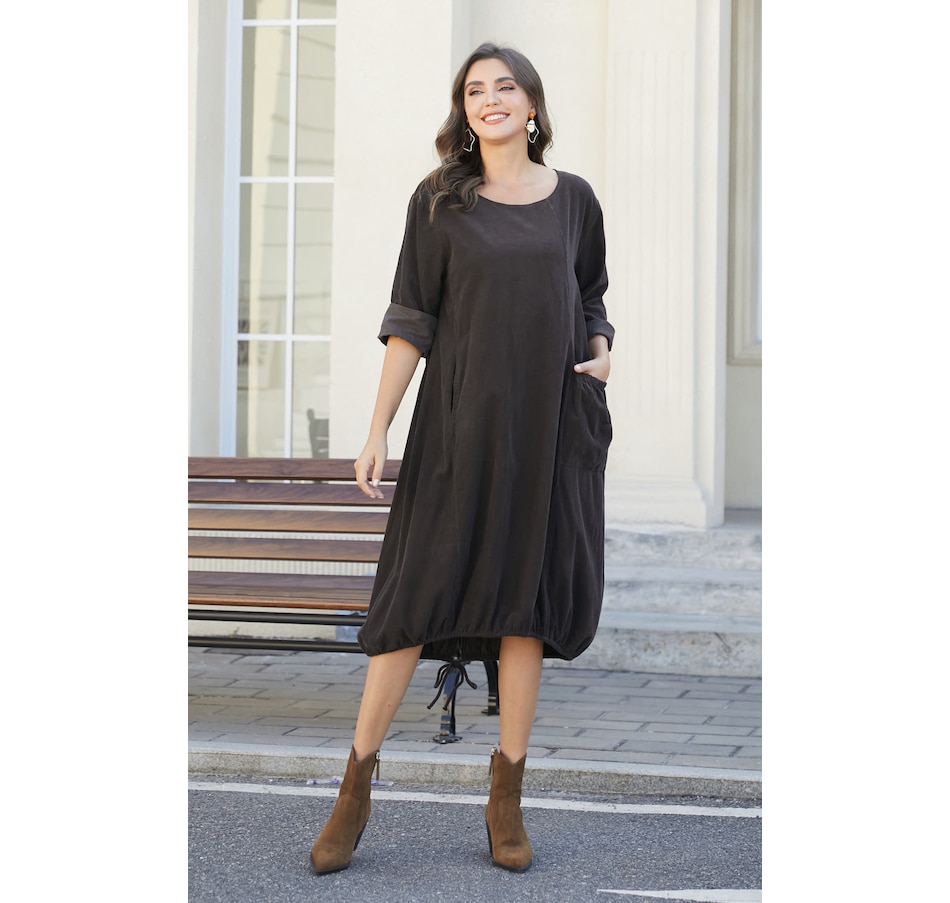 Image 104410_BLK.jpg, Product 104-410 / Price $129.99, Orange Fashion Corduroy Dress from Orange Fashion Village on TSC.ca's Fashion department