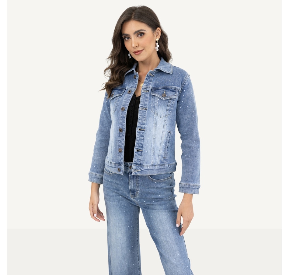 Orange Fashion Denim Diamond Jacket