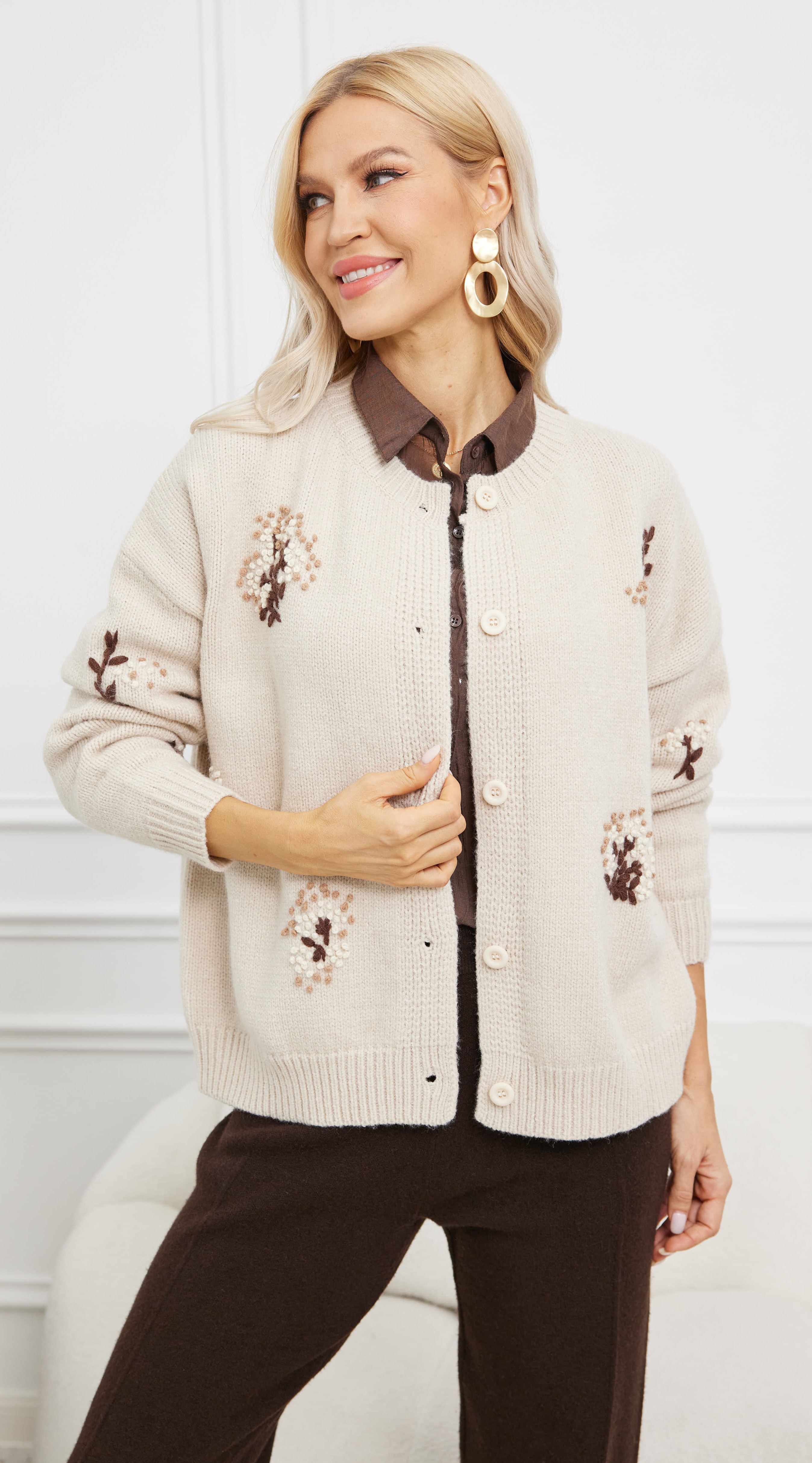 Orange Fashion Village Fleur Knit Cardigan - TSC.ca