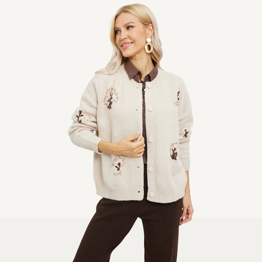 Image 104419_VAN.jpg, Product 104-419 / Price $54.88, Orange Fashion Village Fleur Knit Cardigan from Orange Fashion Village on TSC.ca's Fashion department