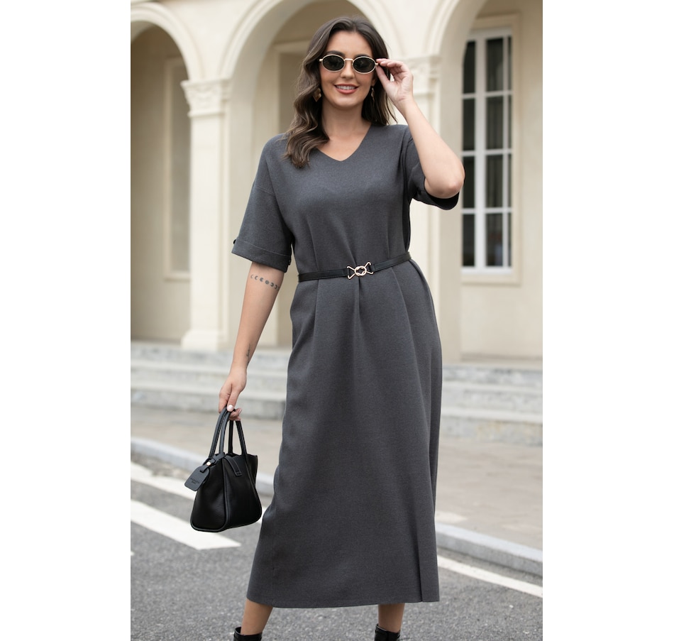 Image 104422_GRY.jpg, Product 104-422 / Price $89.88, Orange Fashion Mila's Knit Dress from Orange Fashion Village on TSC.ca's Fashion department