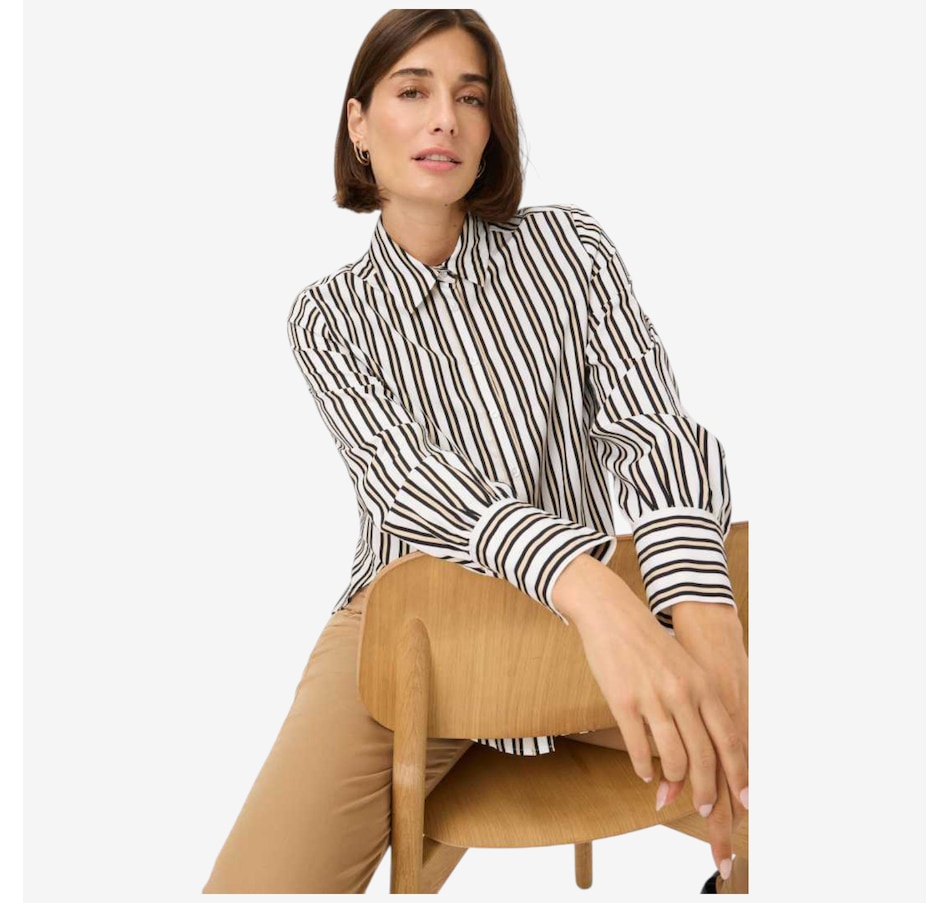 Image 104444_ALTMORE5.jpg, Product 104-444 / Price $248.00, Brax Viscose Stripe Top from Brax on TSC.ca's Fashion department