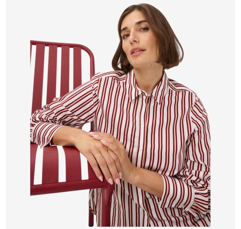 Image 104444_ALTMORE6.jpg, Product 104-444 / Price $248.00, Brax Viscose Stripe Top from Brax on TSC.ca's Fashion department