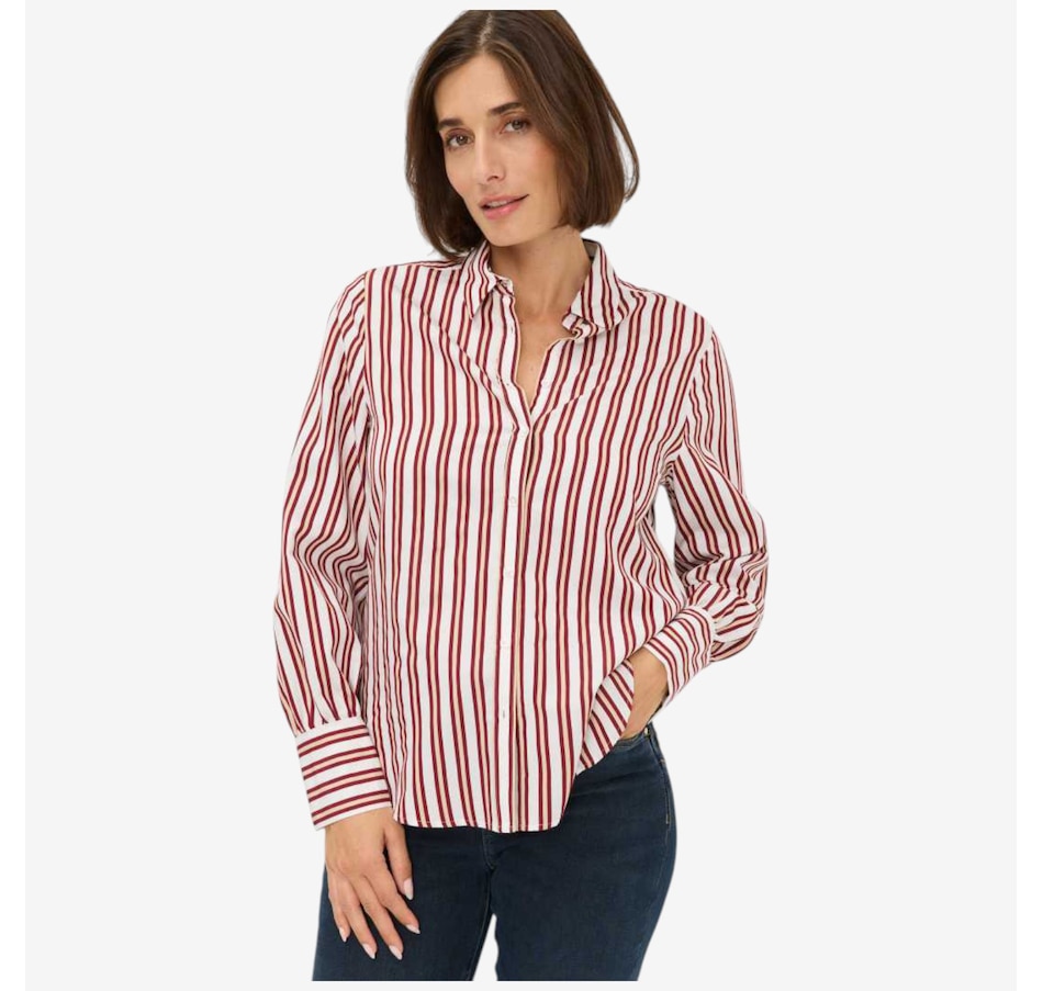 Image 104444_MULBU.jpg, Product 104-444 / Price $248.00, Brax Viscose Stripe Top from Brax on TSC.ca's Fashion department