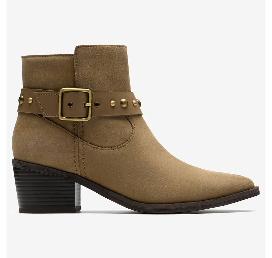 Image 104455_ALTMORE1.jpg, Product 104-455 / Price $200.00, Clarks Morzine Buckle Suede Ankle Boot from Clarks Footwear on TSC.ca's Shoes department