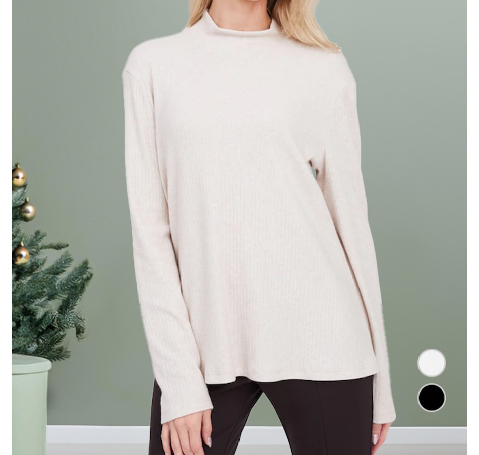 Image 104506_ALTMORE100.jpg, Product 104-506 / Price $69.99, Marallis Soft Mock Neck Sweater Knit Flare Top from Marallis on TSC.ca's Fashion department