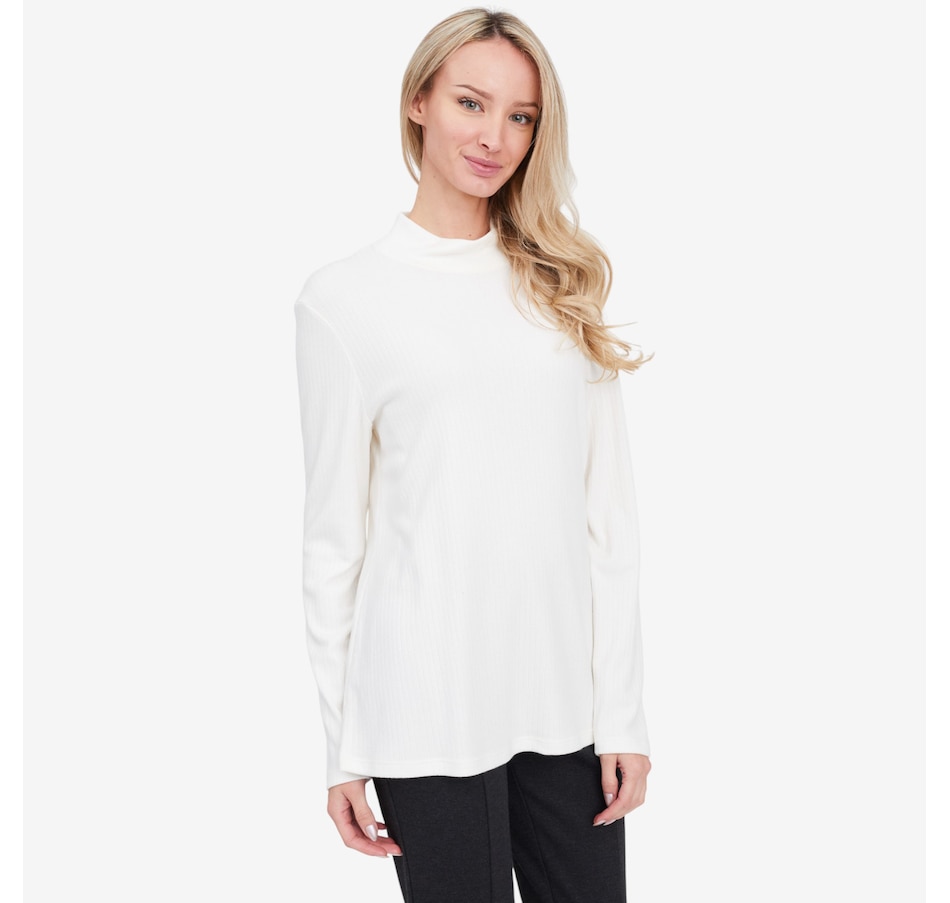 Image 104506_OWH.jpg, Product 104-506 / Price $69.99, Marallis Soft Mock Neck Sweater Knit Flare Top from Marallis on TSC.ca's Fashion department