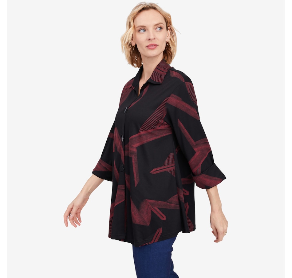 Image 104511_ALTMORE1.jpg, Product 104-511 / Price $39.88, Red Coral Graphic Button Detail Blouse from Red Coral Fashions on TSC.ca's Fashion department