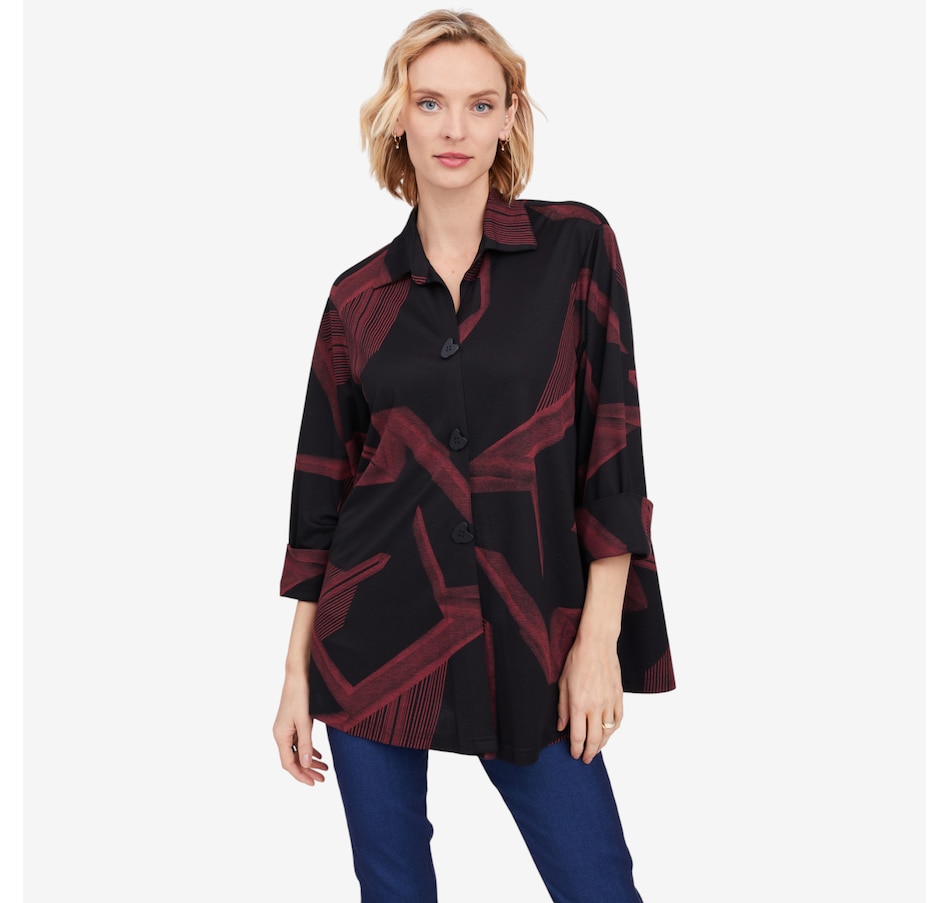 Image 104511_SCE.jpg, Product 104-511 / Price $39.88, Red Coral Graphic Button Detail Blouse from Red Coral Fashions on TSC.ca's Fashion department