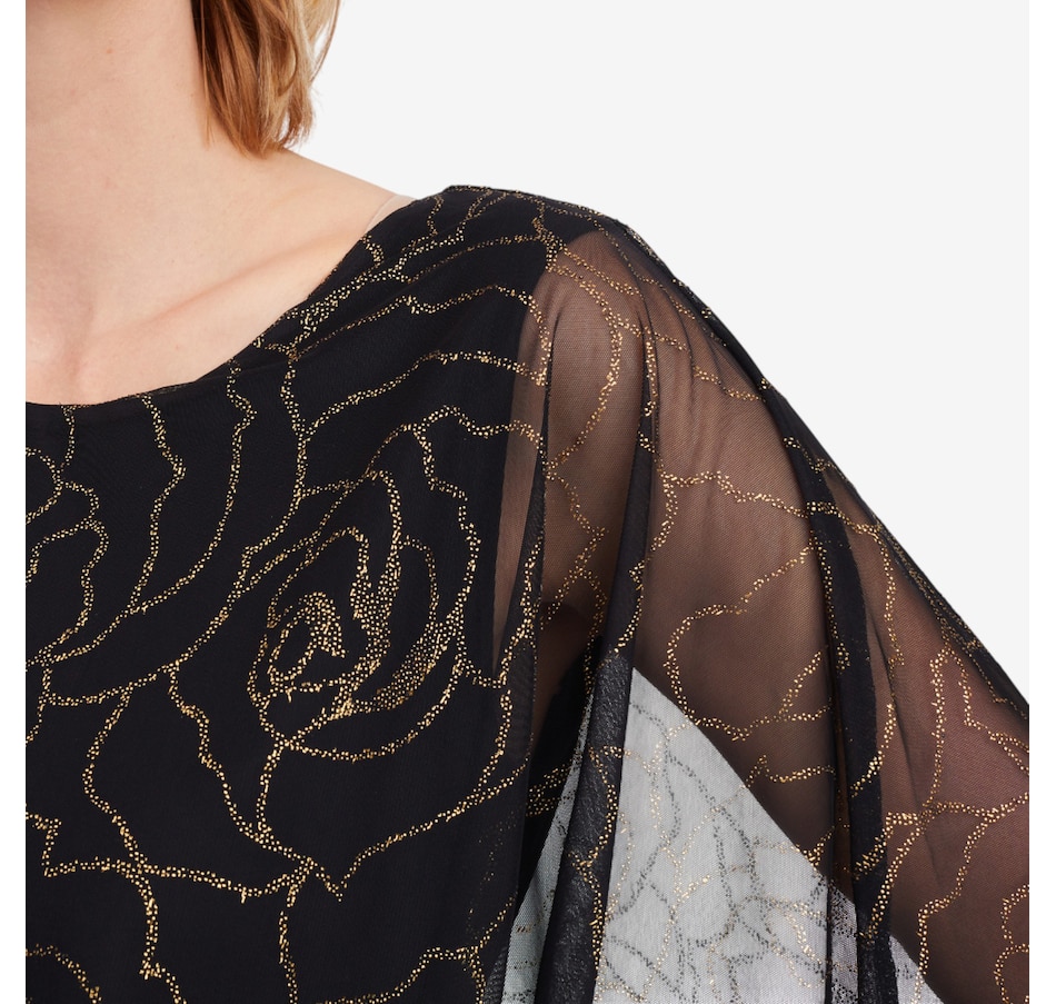 open lace back dress Party Wear Dark Pink Color Poncho Gown main image 1