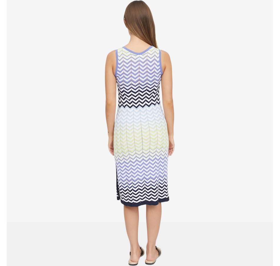 Image 104534_ALTMORE2.jpg, Product 104-534 / Price $155.00, Why Not Zig Zag Knit Sleeveless Long Dress with Side Slits from Why Not on TSC.ca's Fashion department