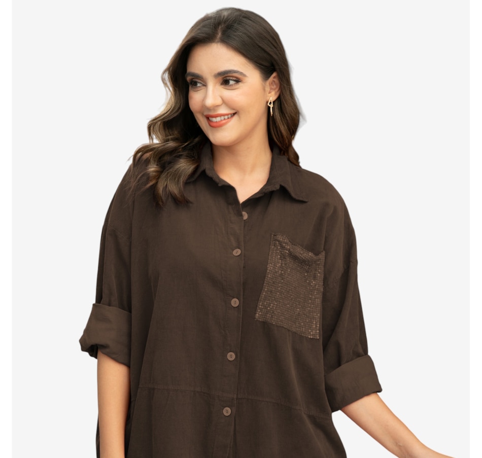 Image 104575_MOC.jpg, Product 104-575 / Price $29.33, Orange Fashion Village Corduroy Sequin Top from Orange Fashion Village on TSC.ca's Fashion department