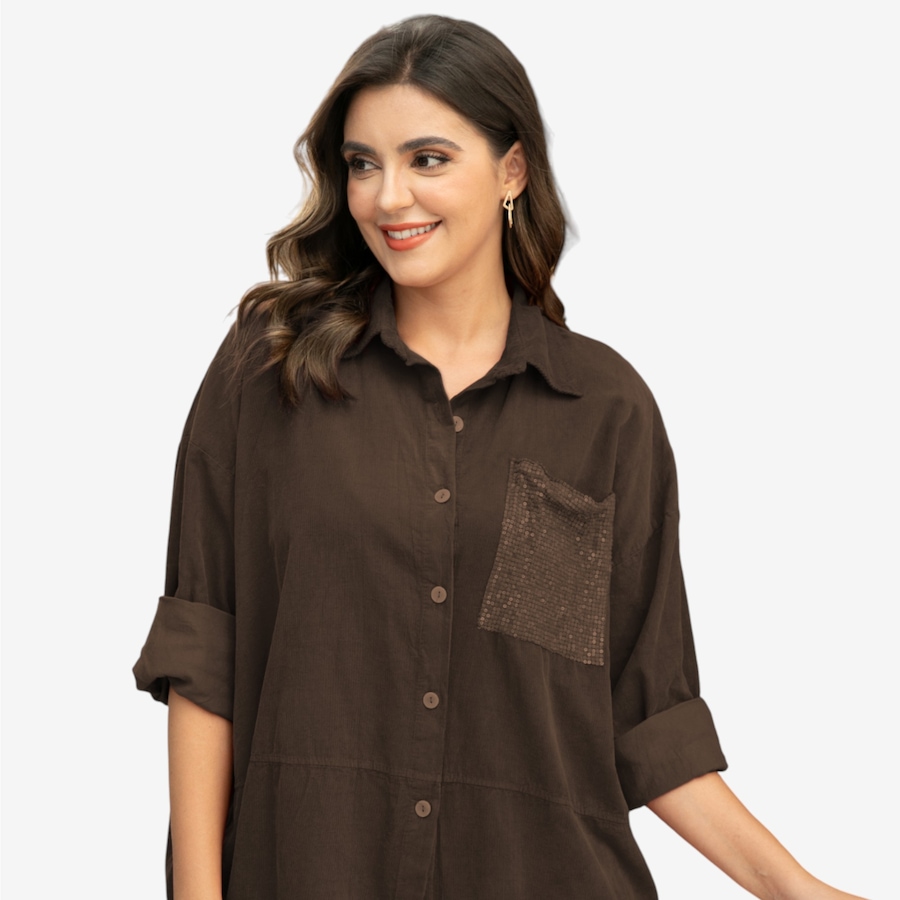 Image 104575_MOC.jpg, Product 104-575 / Price $29.33, Orange Fashion Village Corduroy Sequin Top from Orange Fashion Village on TSC.ca's Fashion department
