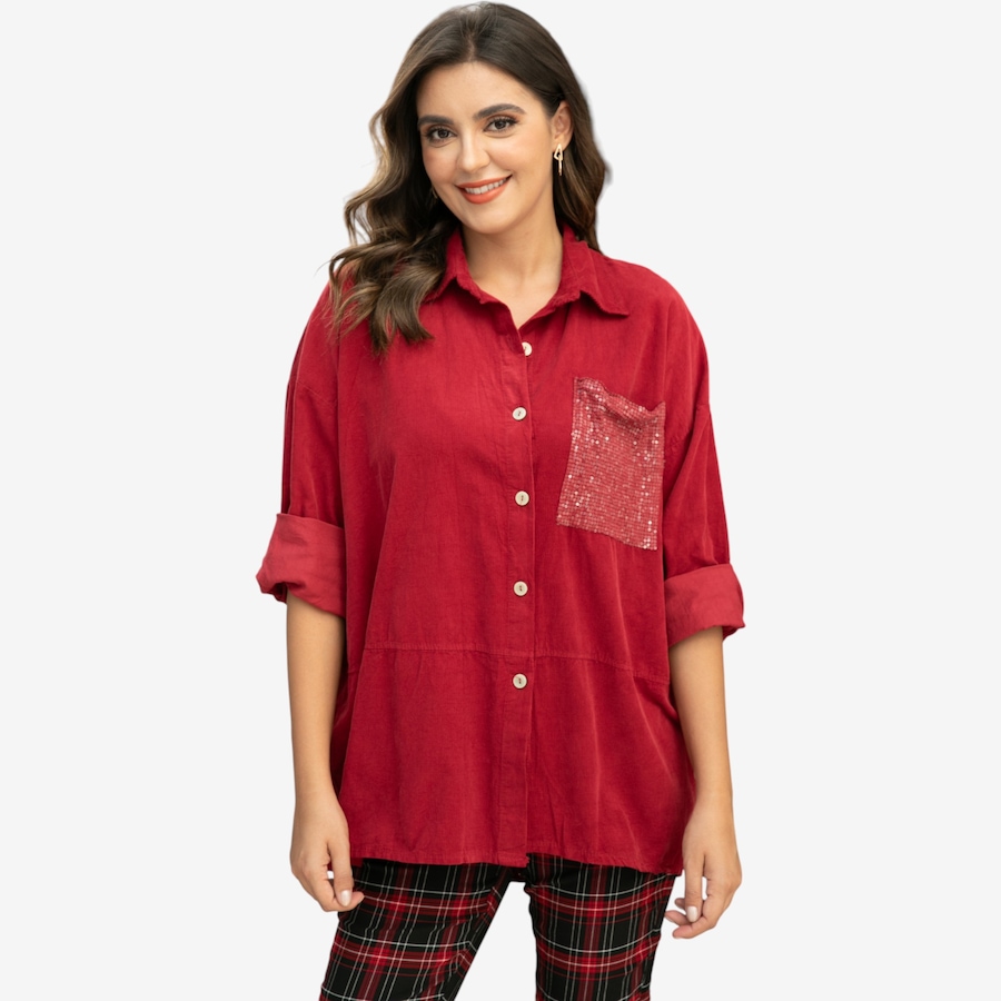 Image 104575_RED.jpg, Product 104-575 / Price $29.33, Orange Fashion Village Corduroy Sequin Top from Orange Fashion Village on TSC.ca's Fashion department