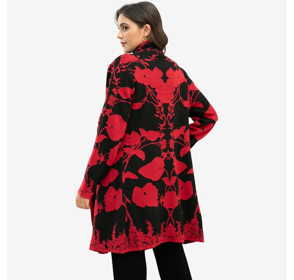 Image 104577_ALTMORE1.jpg, Product 104-577 / Price $119.99, Orange Fashion Village Two-Tone Abstract Floral Jacquard Design Coat from Orange Fashion Village on TSC.ca's Fashion department