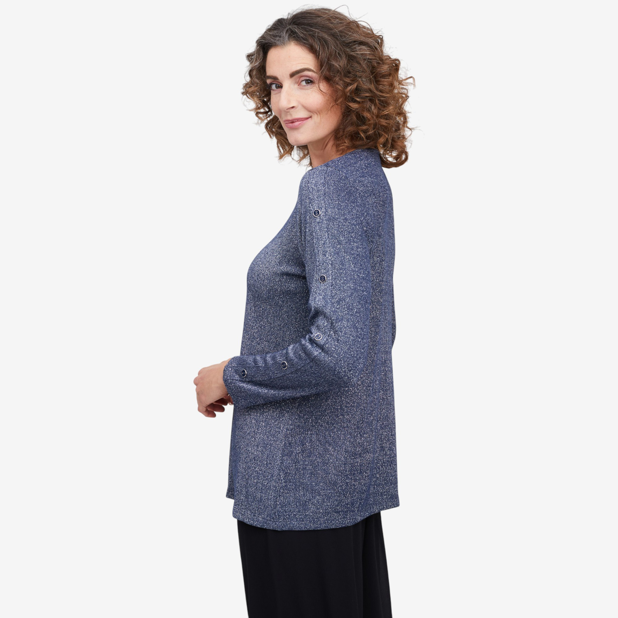 Mr. Max Shimmer Knit Top with Button Detail - TSC.ca