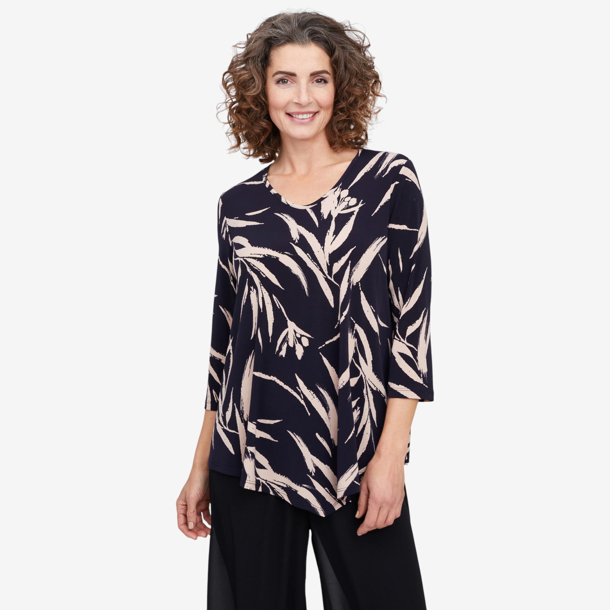 Mr. Max 3/4 Length Sleeve Brazil Knit Swing Top - TSC.ca