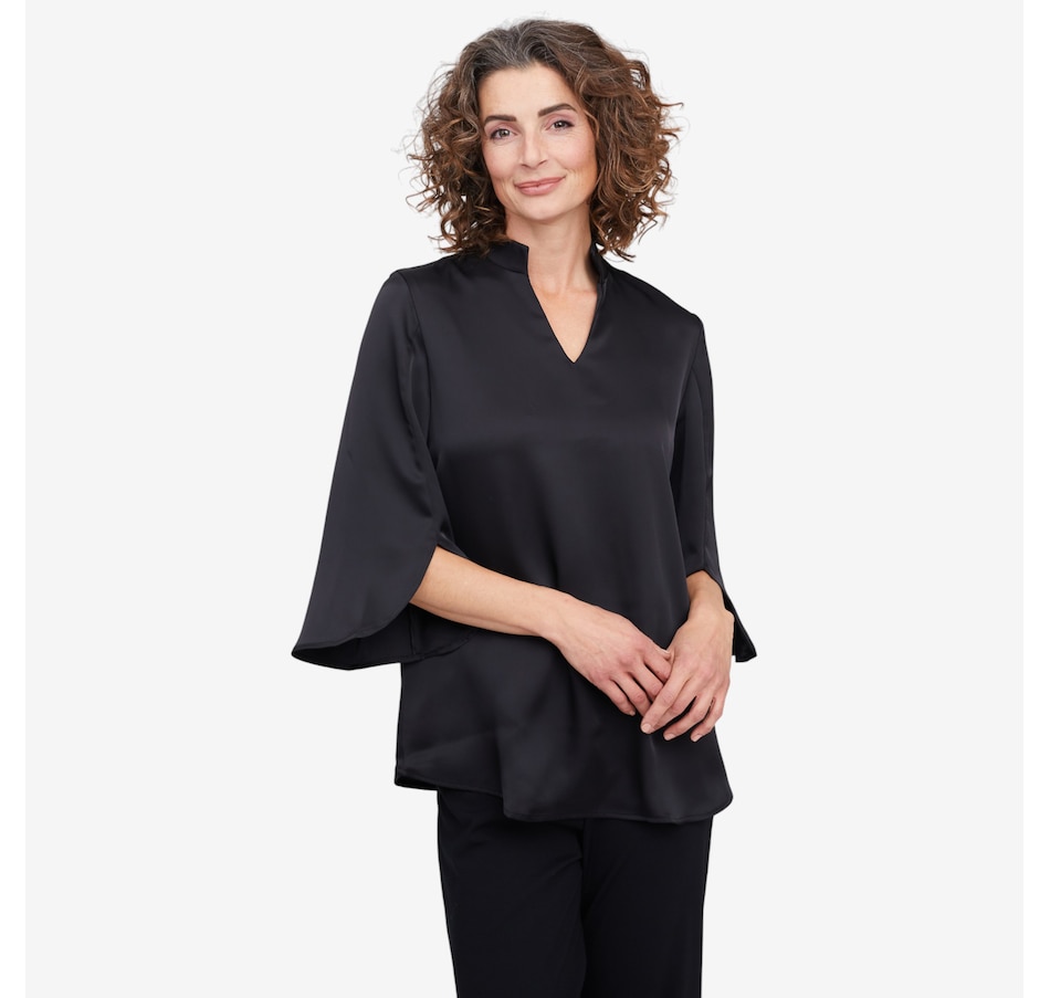 Image 104602_BLK.jpg, Product 104-602 / Price $89.99, Mr. Max Majestic Satin Tulip Sleeve Top from Mr. Max on TSC.ca's Fashion department