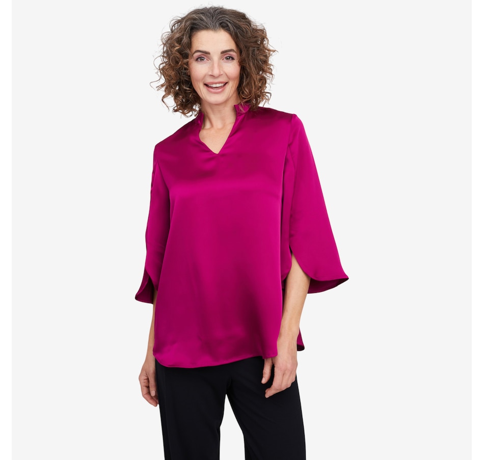 Image 104602_MAG.jpg, Product 104-602 / Price $89.99, Mr. Max Majestic Satin Tulip Sleeve Top from Mr. Max on TSC.ca's Fashion department