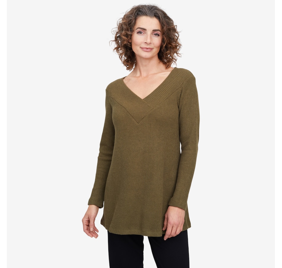 Image 104618_OLI.jpg, Product 104-618 / Price $69.99, Mr. Max Cottage Knit V-Neck Top from Mr. Max on TSC.ca's Fashion department