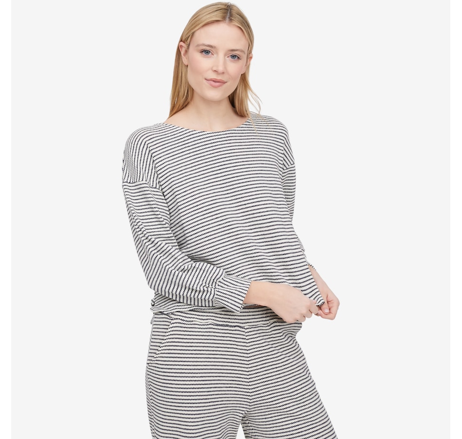 Image 104676_ALTMORE4.jpg, Product 104-676 / Price $95.00, M Made In Italy Striped Tunic Length Long Sleeve Sweatshirt from M Made in Italy on TSC.ca's Fashion department