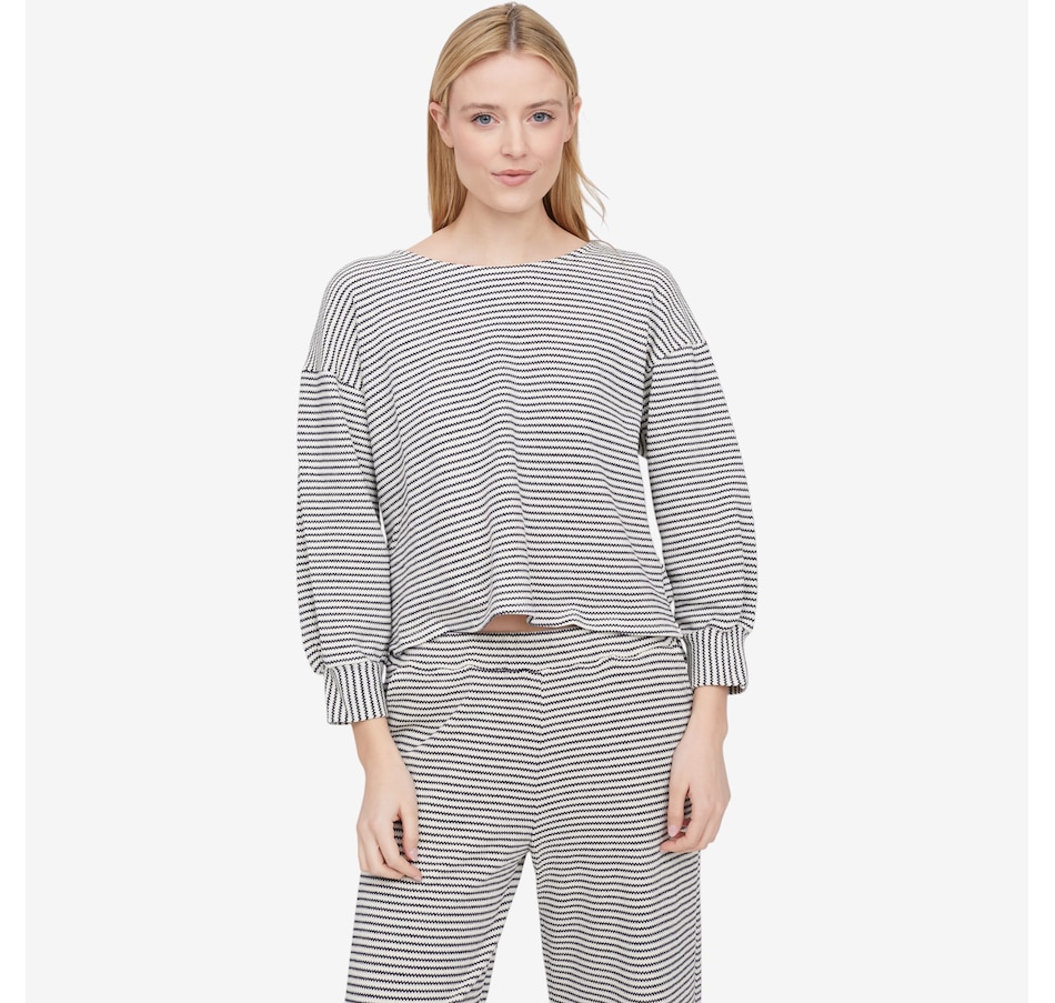 Image 104676_NVS.jpg, Product 104-676 / Price $95.00, M Made In Italy Striped Tunic Length Long Sleeve Sweatshirt from M Made in Italy on TSC.ca's Fashion department