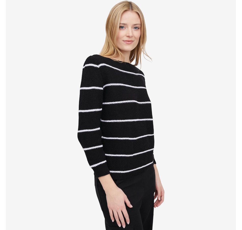 Image 104679_ALTMORE1.jpg, Product 104-679 / Price $75.00, M Made in Italy Knit Striped Boat Neck Sweater from M Made in Italy on TSC.ca's Fashion department