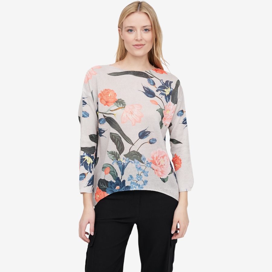 Image 104686_OATBM.jpg, Product 104-686 / Price $44.88, M Made in Italy Floral Printed Knit Boat Neck Sweater from M Made in Italy on TSC.ca's Fashion department