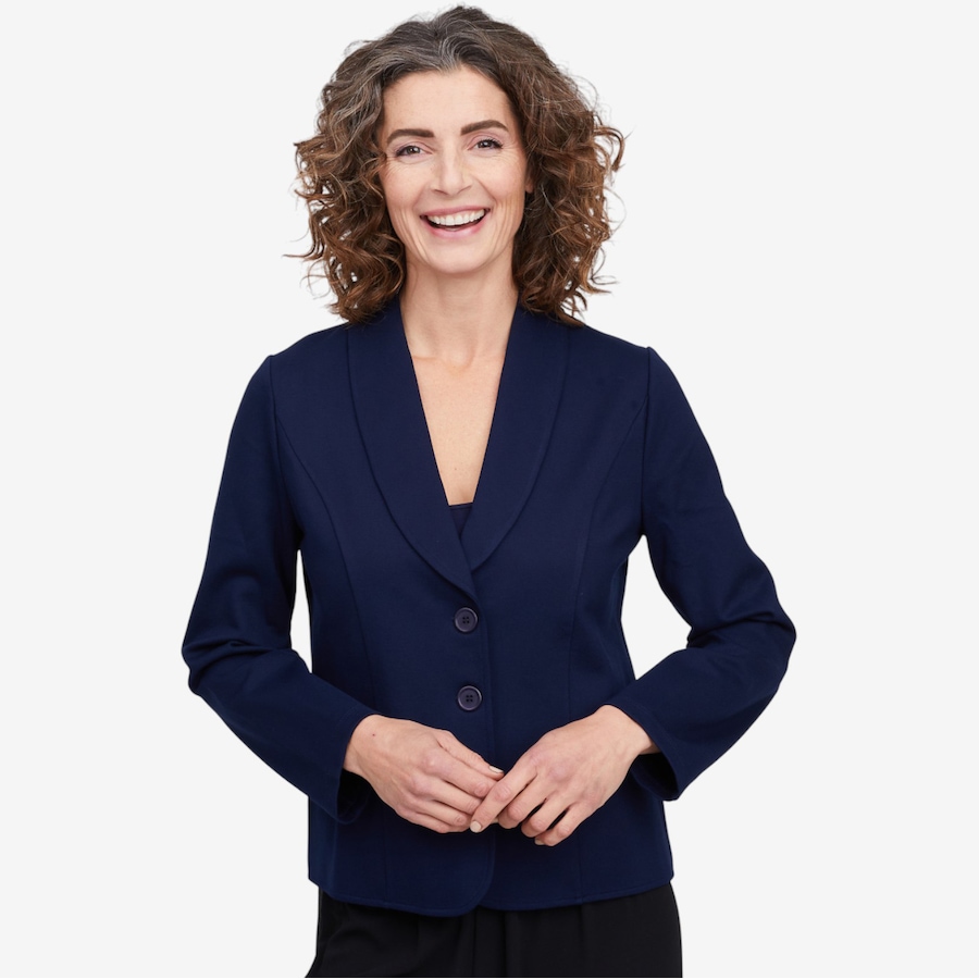 Image 104706_NVY.jpg, Product 104-706 / Price $44.88, Kim & Co. Stretch Ponte Long Sleeve Jacket from Kim & Co. on TSC.ca's Fashion department
