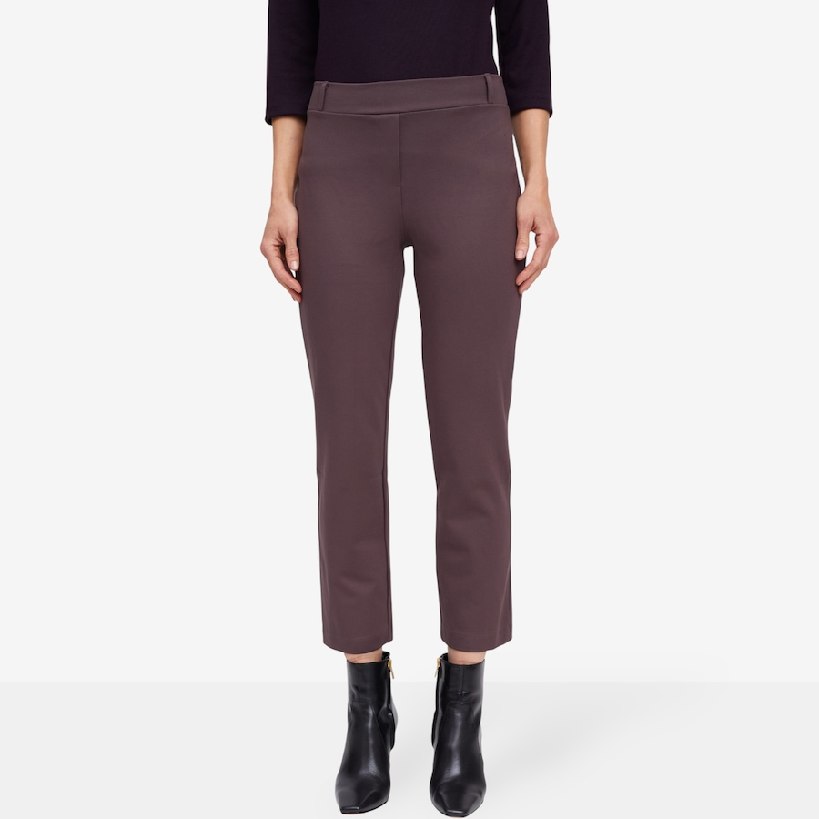 Image 104707_CHBRN.jpg, Product 104-707 / Price $34.33, Kim & Co. Stretch Ponte Kloe Ankle Length Narrow Leg Pant from Kim & Co. on TSC.ca's Fashion department