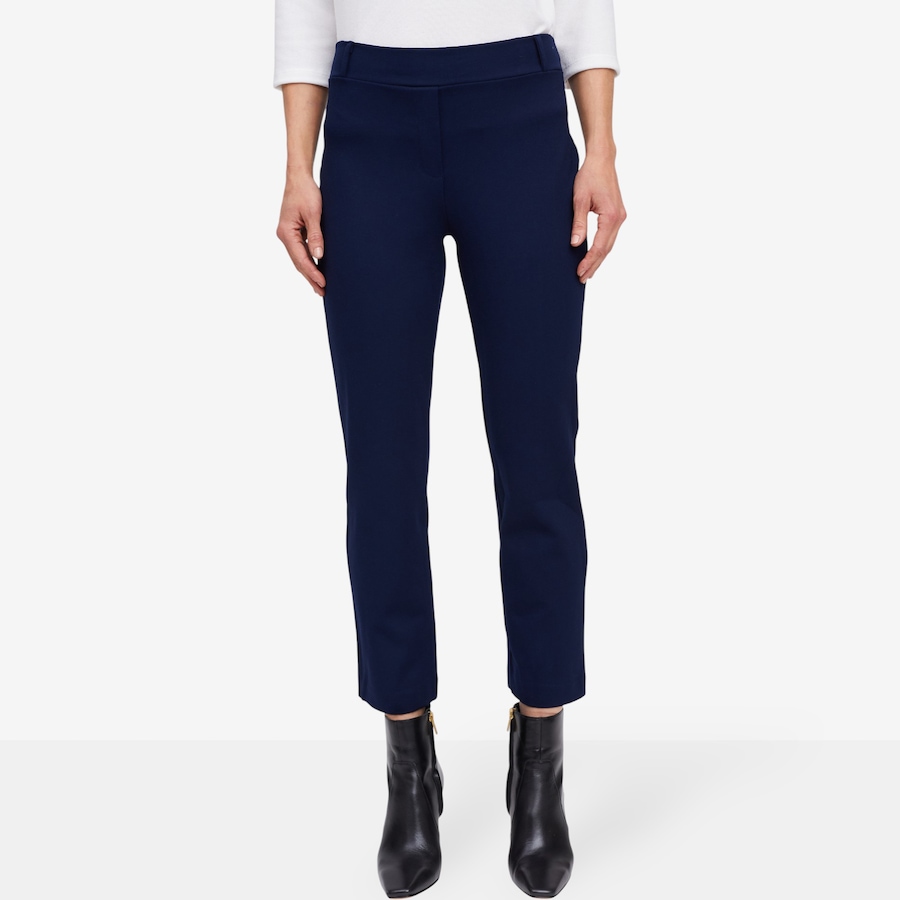 Image 104707_NVY.jpg, Product 104-707 / Price $34.33, Kim & Co. Stretch Ponte Kloe Ankle Length Narrow Leg Pant from Kim & Co. on TSC.ca's Fashion department