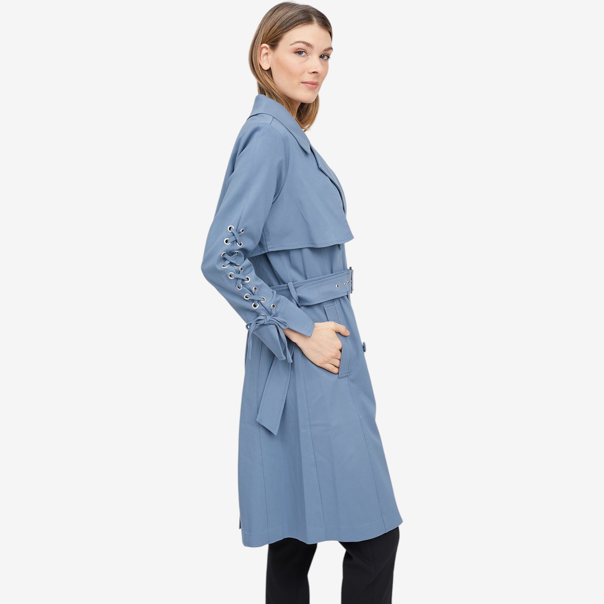Jhoan Sebastian Grey Stretch Twill Novelty Spring Trench - TSC.ca