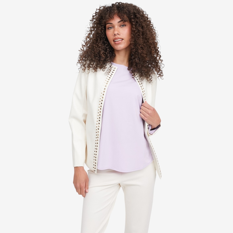 Image 104714_CRM.jpg, Product 104-714 / Price $199.99, Jhoan Sebastian Grey Spring Faux Leather Jacket with Knit Combo from Jhoan Sebastian Grey on TSC.ca's Fashion department