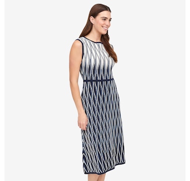 Jhoan Sebastian Grey Diamond Ottoman Pattern Knit Dress
