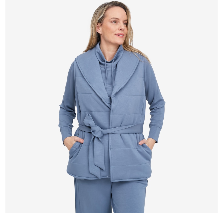 Image 104727_BLUME.jpg, Product 104-727 / Price $99.90, Wynne Style Cloud Knit Quilted Belted Vest from Wynnelayers on TSC.ca's Fashion department