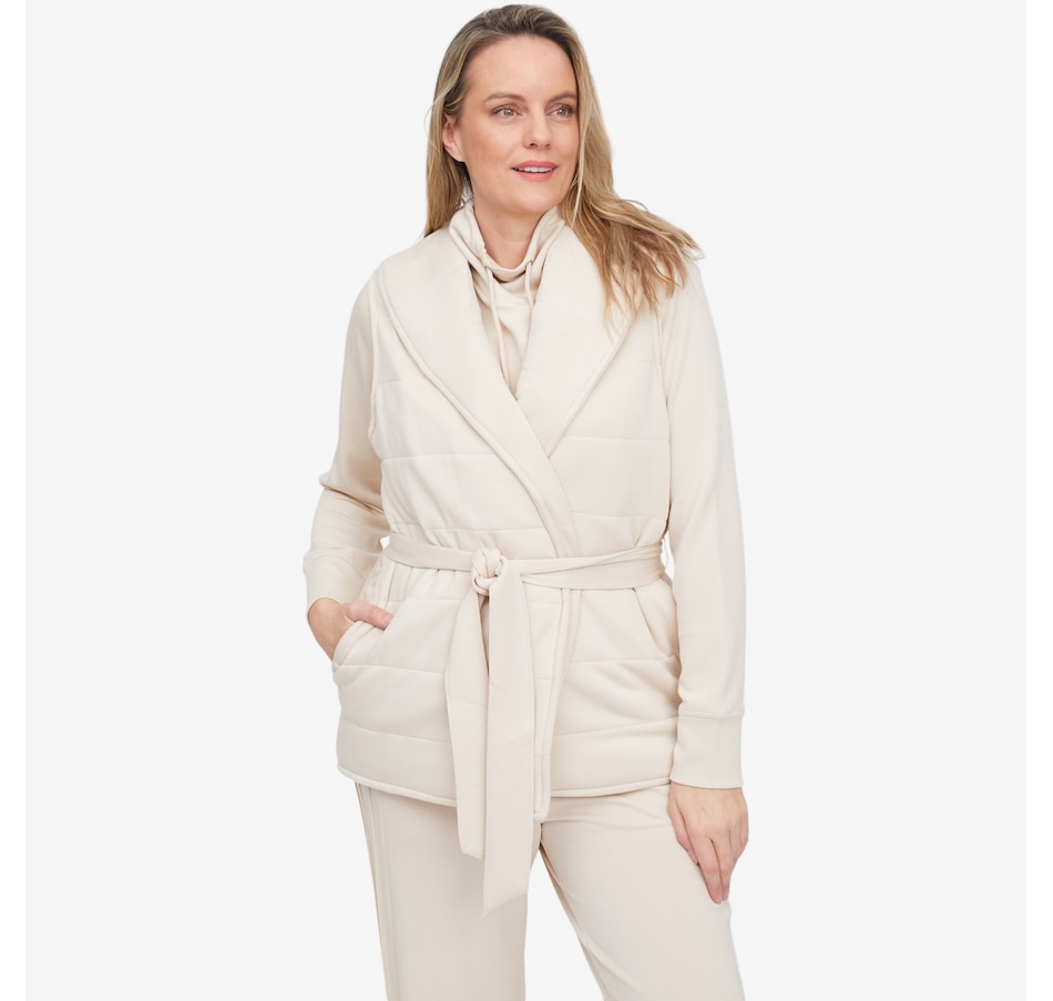 Image 104727_PAR.jpg, Product 104-727 / Price $99.90, Wynne Style Cloud Knit Quilted Belted Vest from Wynnelayers on TSC.ca's Fashion department