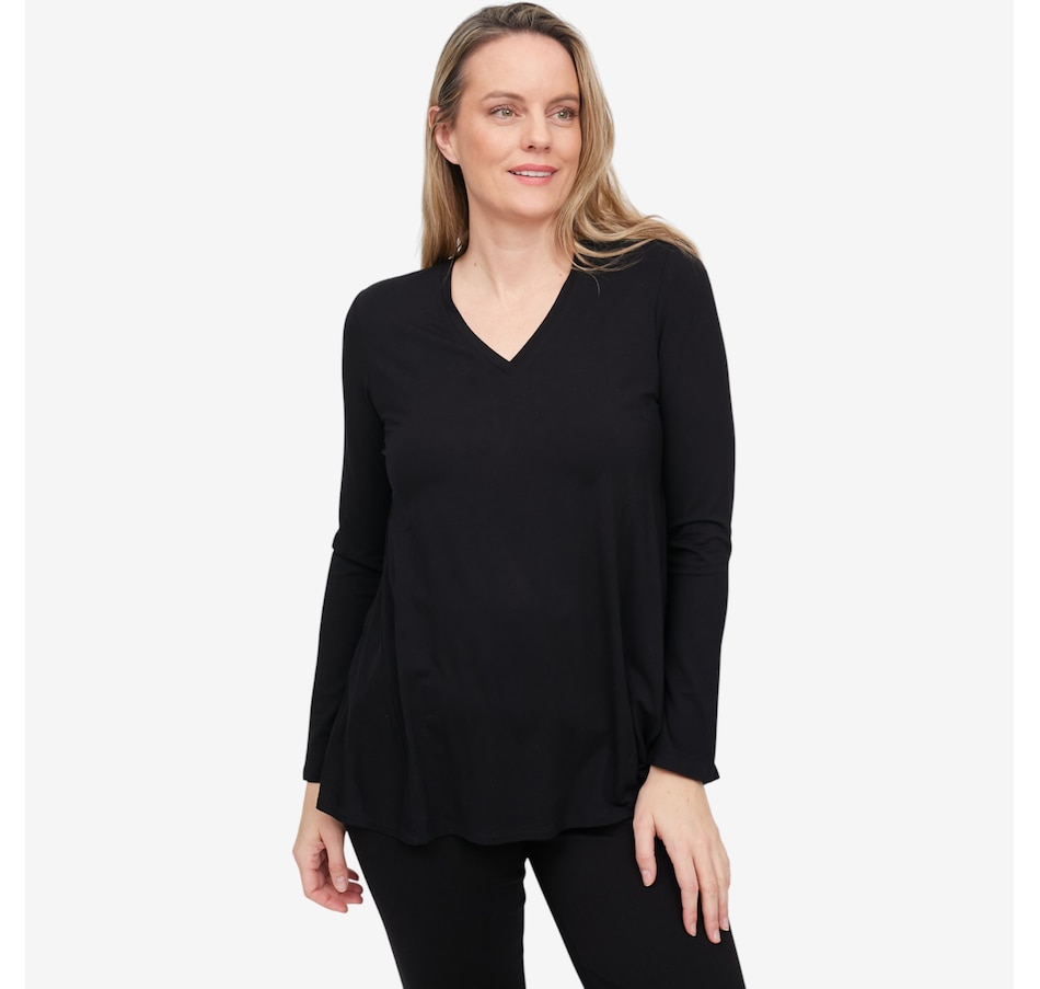 Image 104730_BLK.jpg, Product 104-730 / Price $69.88, Wynne Style Fluid V-Neck Butterfly Tee from Wynnelayers on TSC.ca's Fashion department