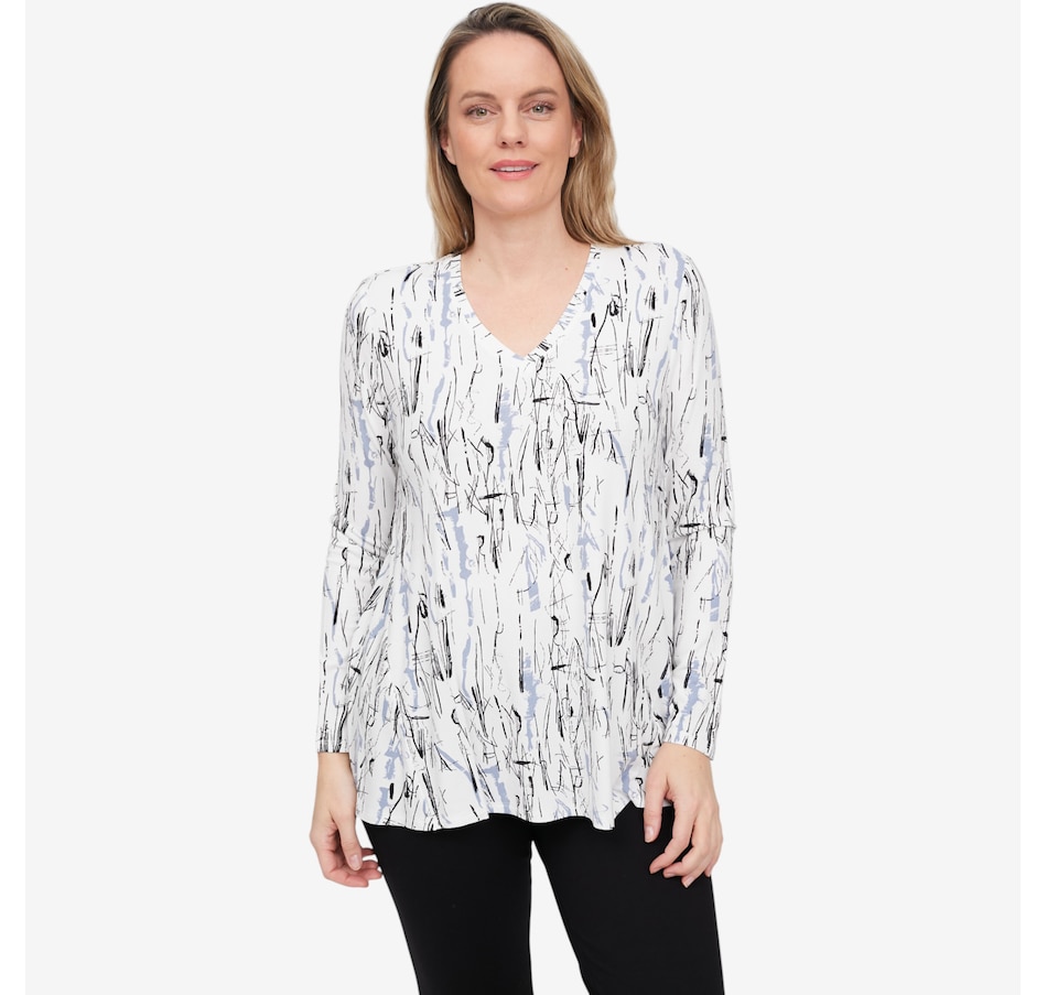 Image 104730_PWBPT.jpg, Product 104-730 / Price $69.88, Wynne Style Fluid V-Neck Butterfly Tee from Wynnelayers on TSC.ca's Fashion department