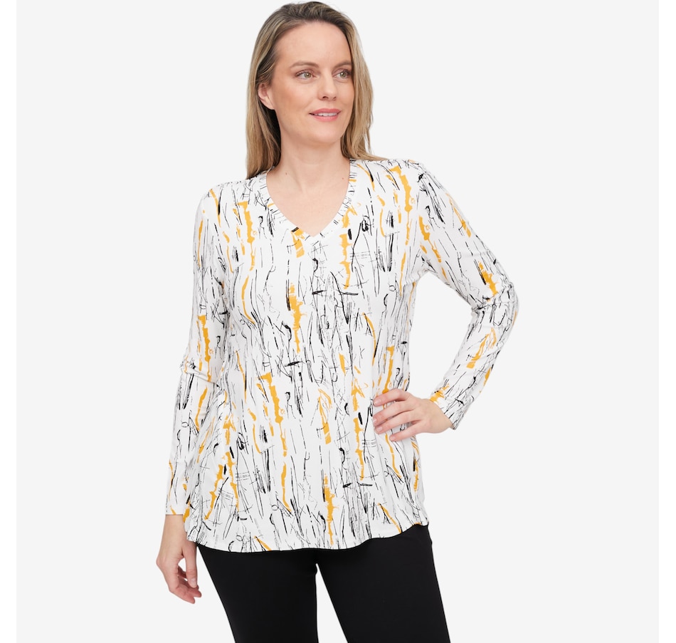 Image 104730_SAFCO.jpg, Product 104-730 / Price $69.88, Wynne Style Fluid V-Neck Butterfly Tee from Wynnelayers on TSC.ca's Fashion department
