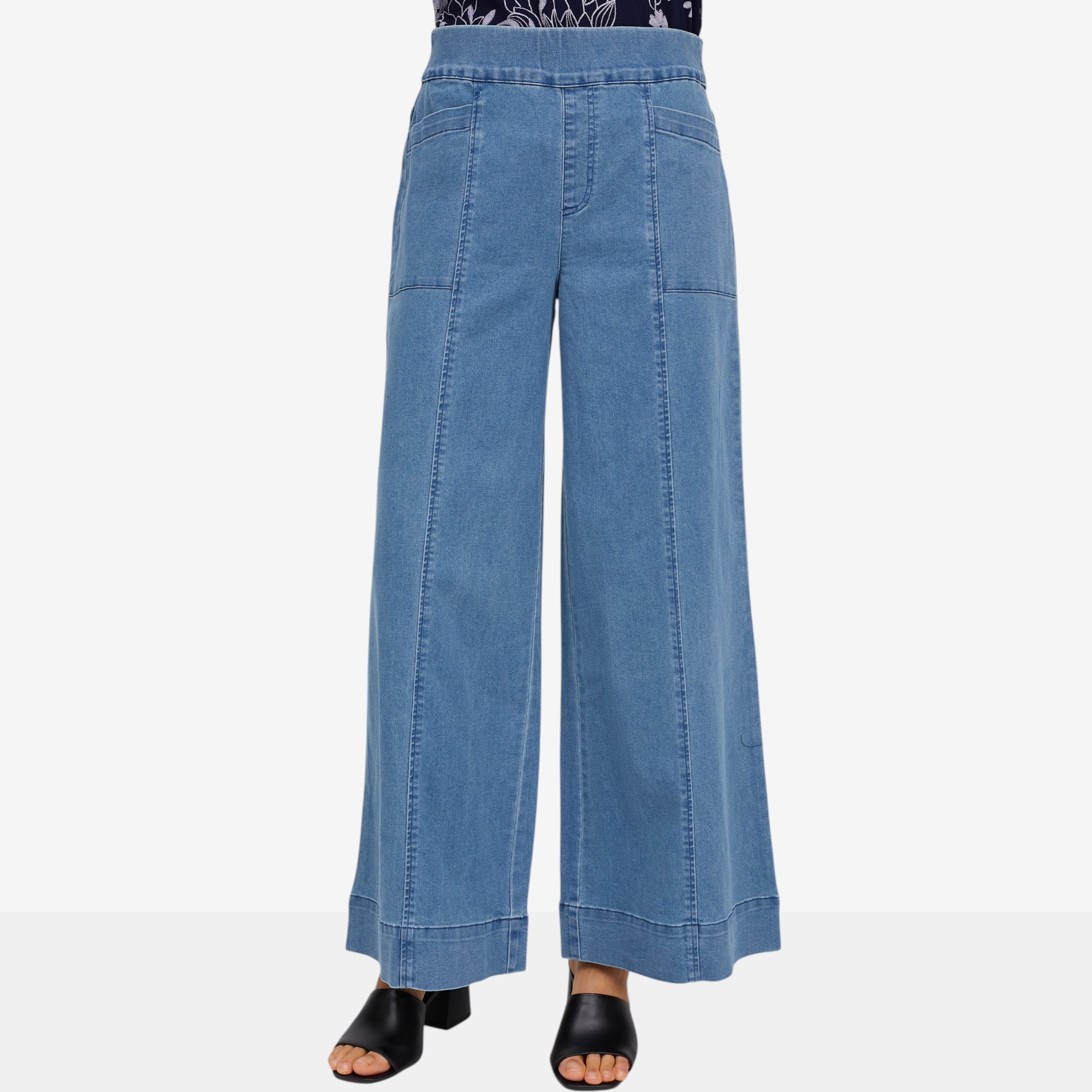 Hailey Lyn Wide Leg Denim Elastic Waist Pant - TSC.ca