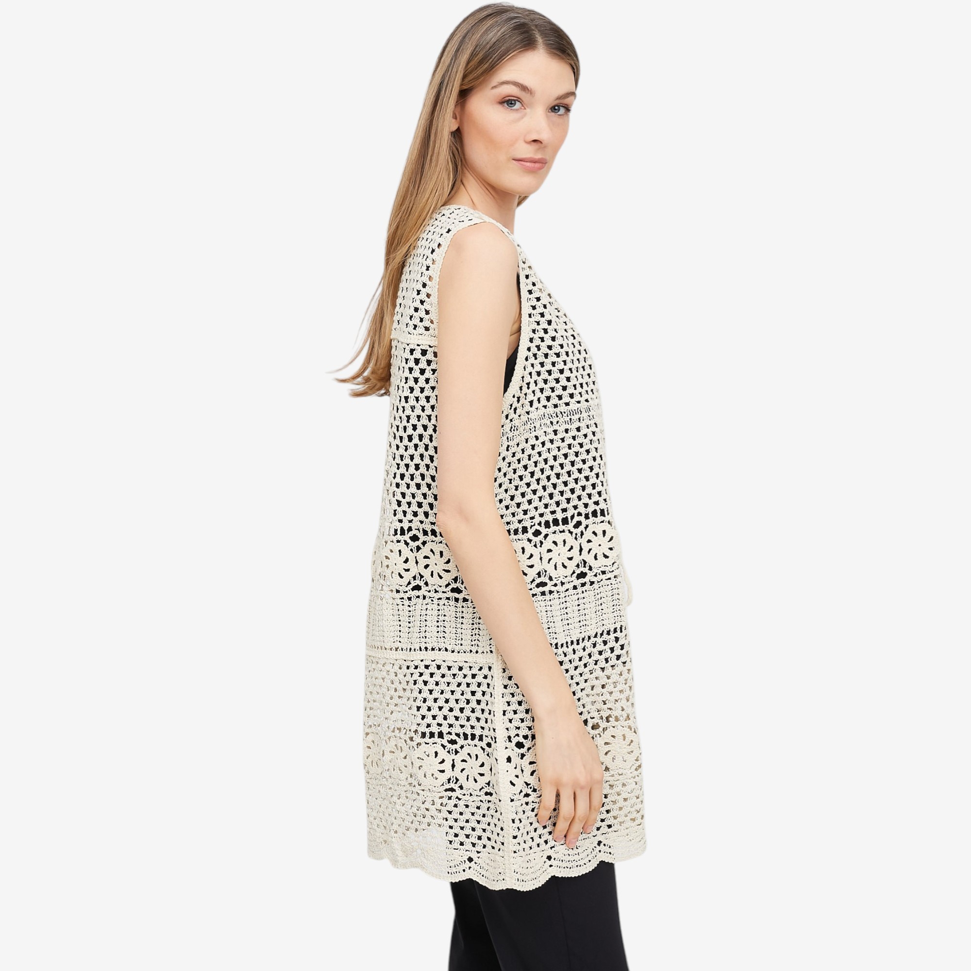 Hailey Lyn Crochet Cardigan Vest - TSC.ca