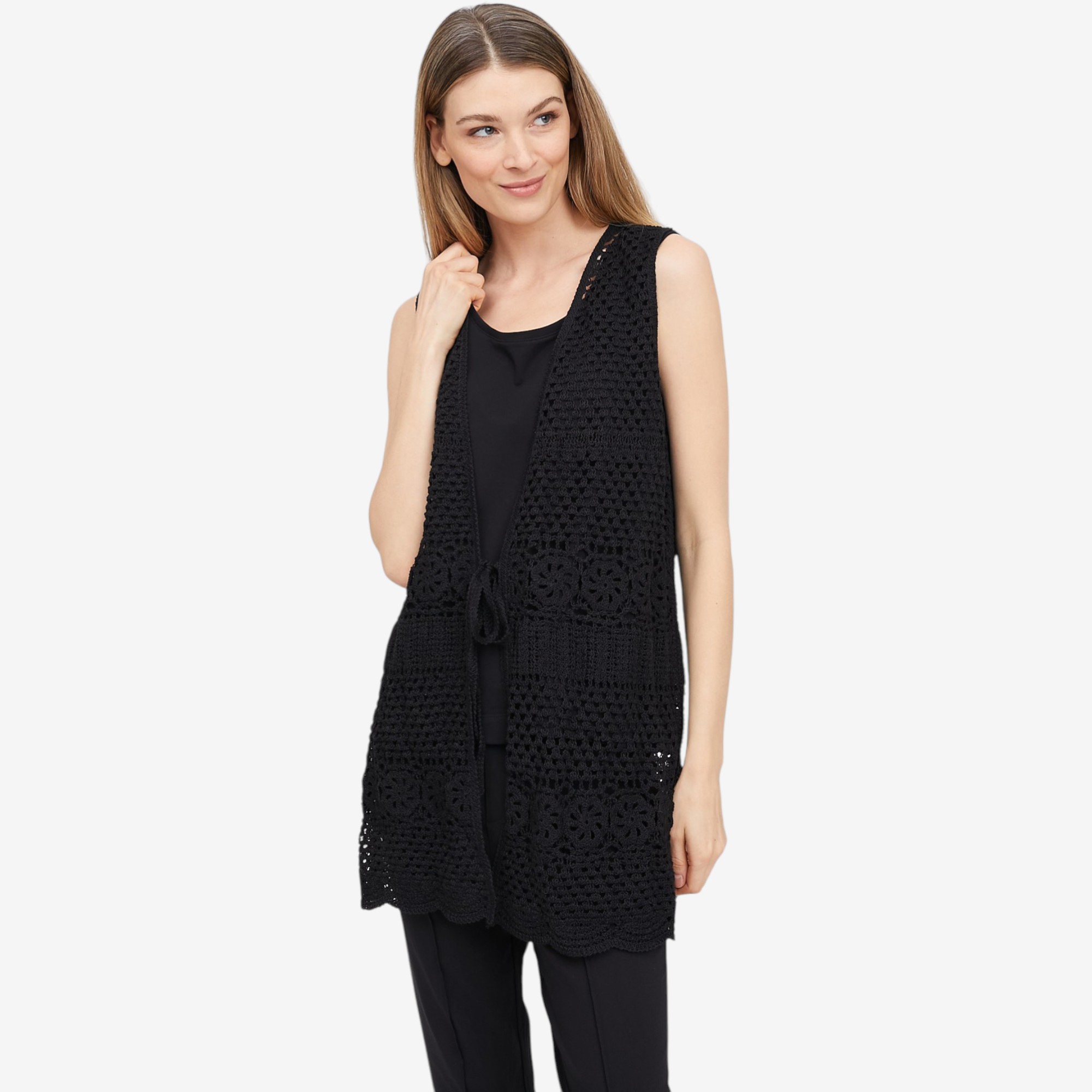 Hailey Lyn Crochet Cardigan Vest - TSC.ca