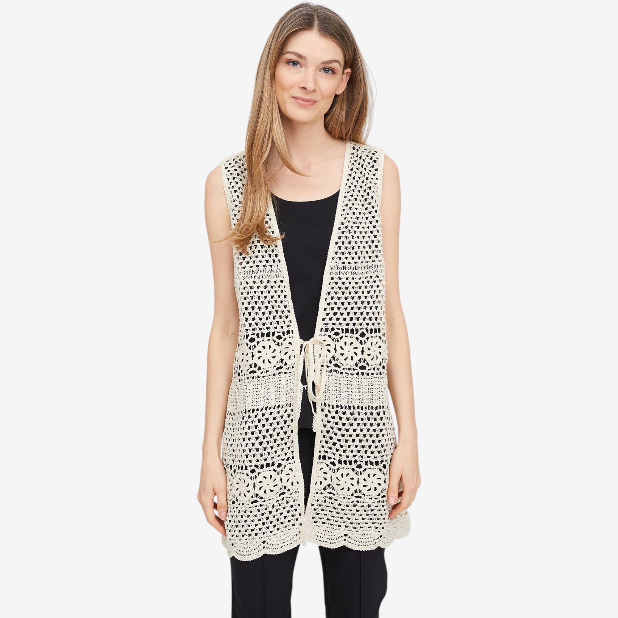 Hailey Lyn Crochet Cardigan Vest - TSC.ca
