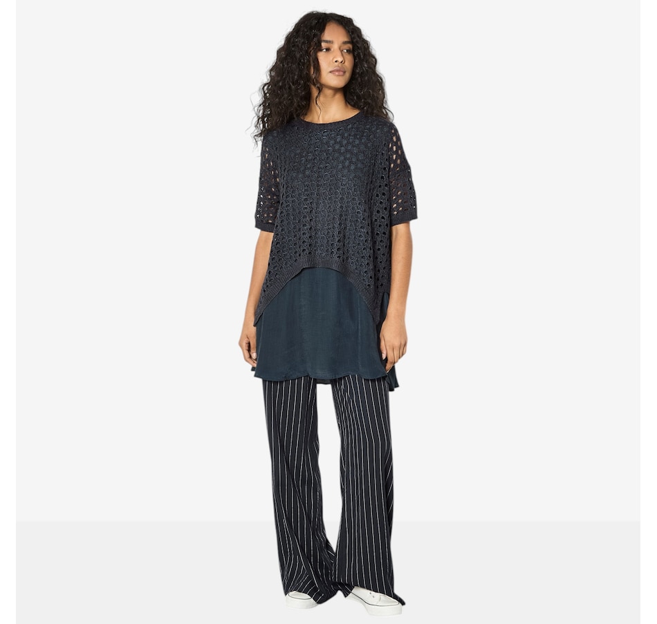 Image 104775_NVY.jpg, Product 104-775 / Price $69.88, Apricot Knitted Shimmer Layer Tunic from Apricot on TSC.ca's Fashion department