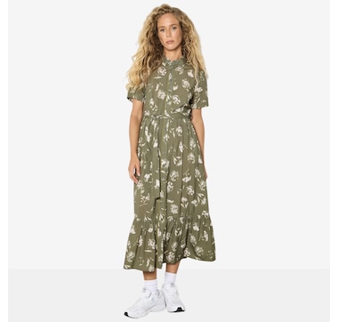 Apricot Pressed Daisy Shirt Dress